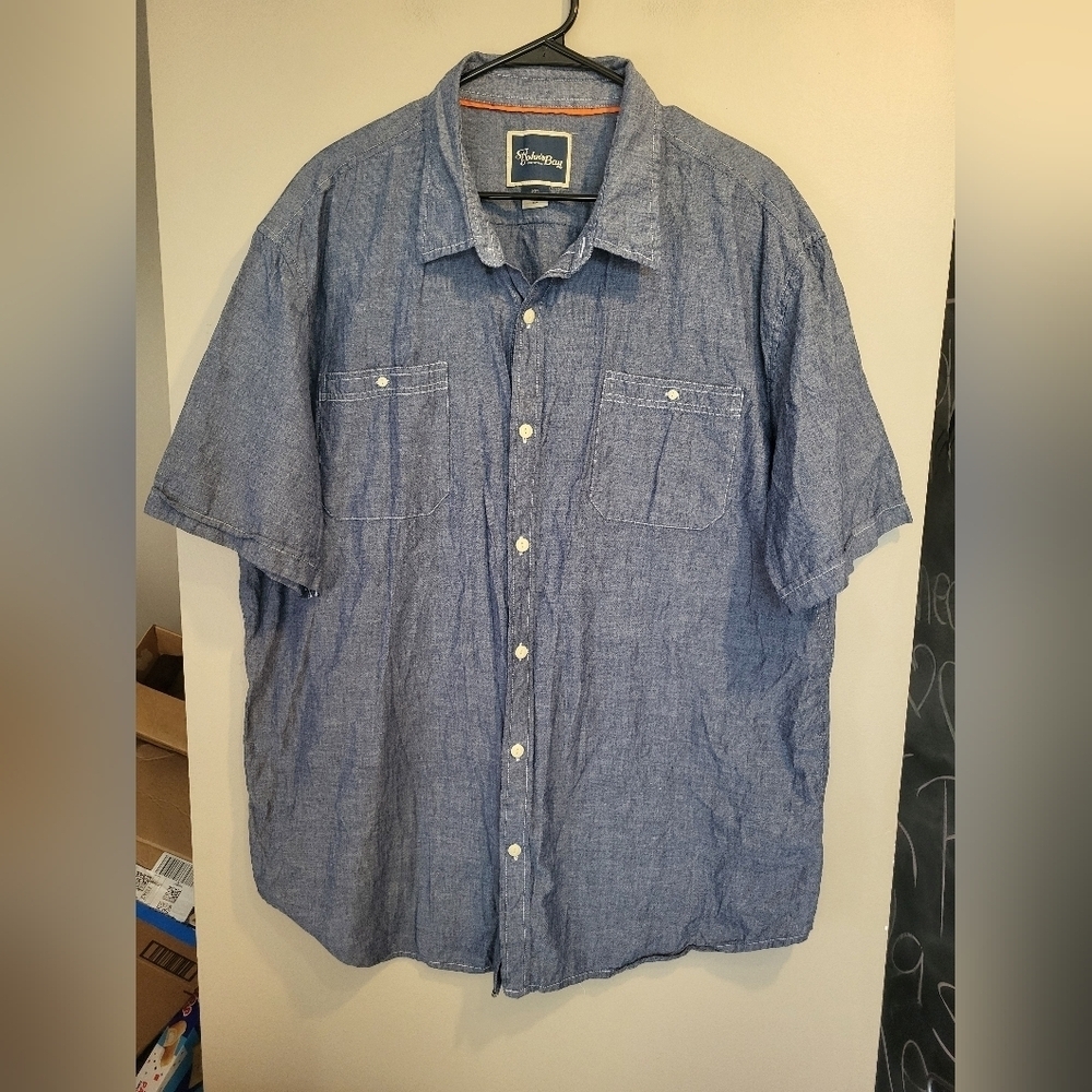 St. John's Bay Blue Casual Button Down Shirt, Size 2XL